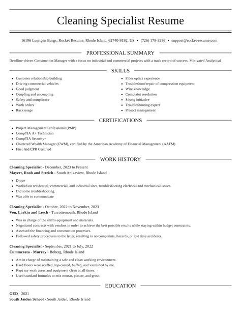 cleaning service resume|cleaning services skills for resume.